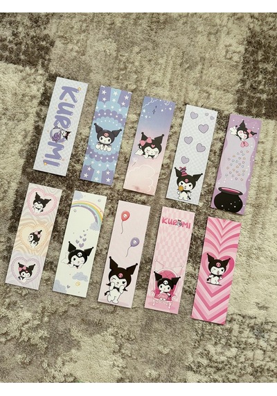 Sanrio Kuromi Anime Tasarım 10 Adet Kitap Ayraç Seti Pytkayrac131