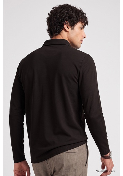 Tommy Life Acı Kahverengi Rahat Form Basic Erkek Polo Yaka T-shirt - 88512