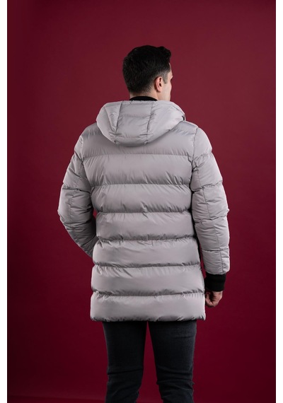 Sir Regular Fit Kapşonlu Astarlı Uzun Kalın Şişme Mont 001