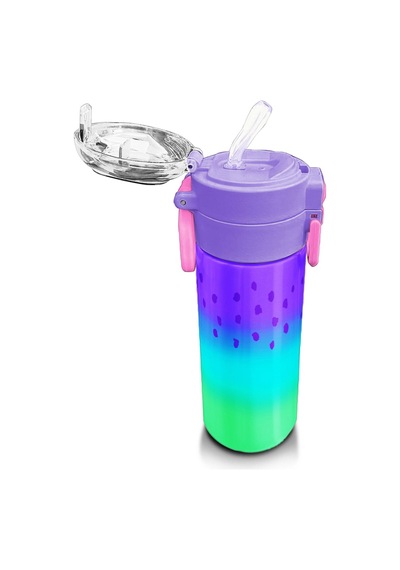 Coral High Kids Mor Lila Renk Geçişli Pipetli Ve Direkt İçim Çelik Termos 500 Ml 31850 Lila