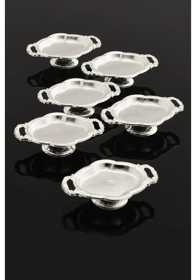 Mucit Home Mini Kulplu Oval Model Ayaklı Lokumluk 6'lı Takım Renkli
