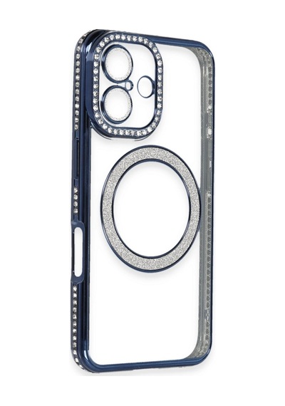 Apple iPhone Uyumlu 16 Kılıf Joke Simli Magneticsafe Kılıf - Lacive Lacivert