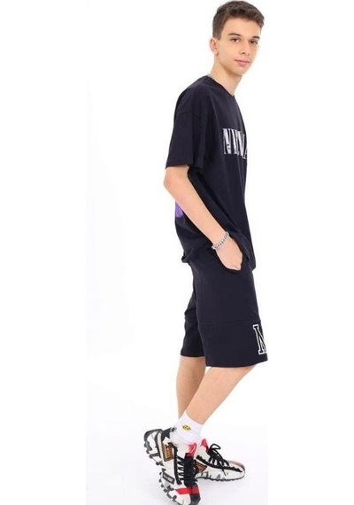 Marions Erkek Çocuk Pamuklu Nirvana Yazılı Sırtı Baskılı Renkli T-shirt-13732-siyah Siyah