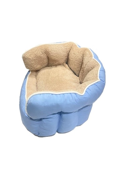 Süslüpati Kullanışlı Yıkanabilir Kumaş Silikon Elyaf Dolgulu Kedi Köpek Yatağı 45cm