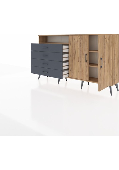 Arges Konsol 3 Raflı 4 Çekmeceli 2 Kapaklı 176x30x99 Çam-çam/antr Çam-çam/antrasit Arges Konsol 3 Raflı 4 Çekmeceli 2 Kapaklı 176x30x99 Çam-çam/antr Çam-çam/antrasit