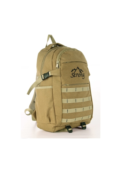 Strong Unisex Kanvas Kumaş Laptop Bölmeli Outdoor Sırt Çantası Dağcı Sırt Çantası Bej
