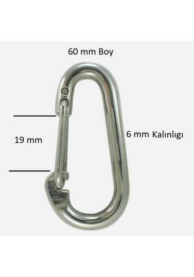 Periboia Baş Zincir Karabina Yaylı 6 Mm Galvanizli 2 Adet Çok Renkli