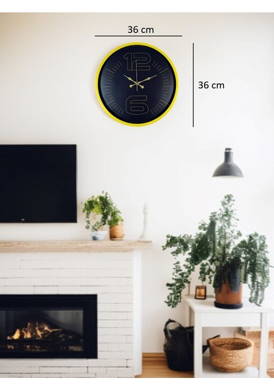 Mcg 36 Cm Sarı Dekoratif Duvar Saati Çok Renkli 04179950