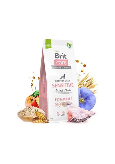 Brit Sustainable Sensitive Balık Ve Böcek Proteinli Yetişkin Köpek Maması 12 Kg