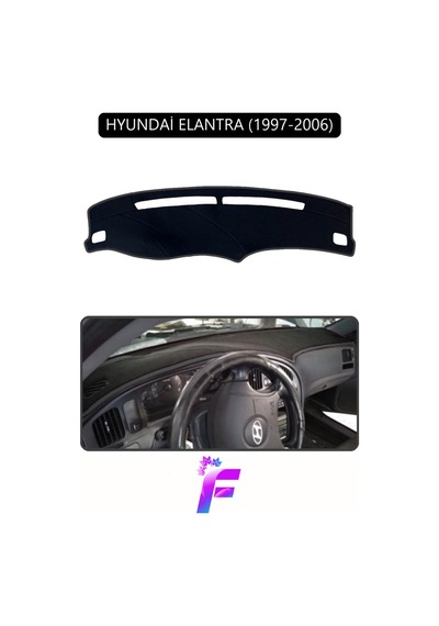 Hyundai Elantra 1997-2006 Uyumlu Torpido Örtüsü Yansıma Önleyici Hızlı Montaj Koruma G12 Siyah