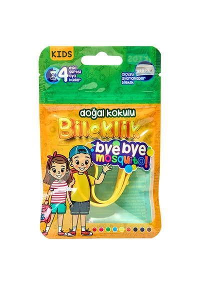 Bye Bye Mosquito Sivrisinek Kovucu Bileklik Çocuk Doğal Kokulu Ayarlanabilir 1 Adet