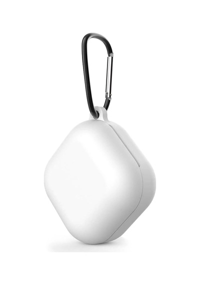 Caseonn Samsung Uyumlu Galaxy Buds 2 - Buds 2 Pro Kılıf Askı Aparatlı Mat Silikon Beyaz