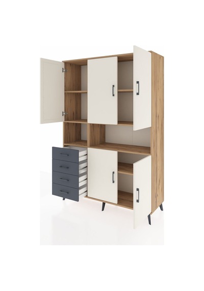 Hyperion Dolap 7 Raflı 4 Çekmeceli 5 Kapaklı 132x44x195 Çam-aytaşı/antrasit Aytası/antrasıt Hyperion Dolap 7 Raflı 4 Çekmeceli 5 Kapaklı 132x44x195 Çam-aytaşı/antrasit Aytası/antrasıt