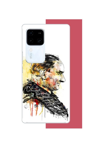 Vivo V30 Uyumlu Sulu Boya Atatürk Baskılı Silikon Kılıf Renkli