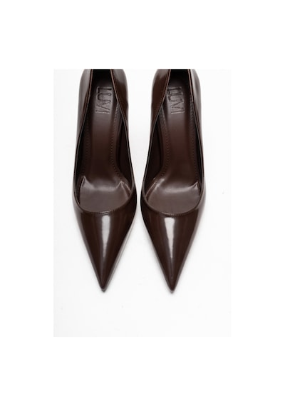 Luvishoes Velorien Kahverengi Cilt Kadın Topuklu Ayakkabı Kahve Cilt
