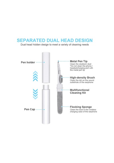 Airpod Temizleme Kiti, Süngerli 3 Ü 1 Arada Airpod Temizleyici Kalem, Kablosuz Kulaklıklar