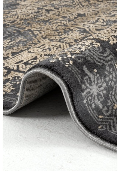 Hoom Rugs Natural 1707 Siyah Sarı Klasik Salon Halısı