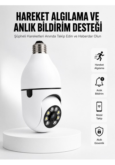 Hareket Algılamalı Kablosuz Akıllı Ev Güvenlik Kamerası Yeni Nesil 96609806
