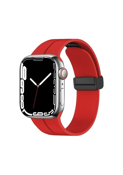 Apple Watch 42mm Uyumlu Silikon Metal Tokalı Lansman Renkler Kordon Kayış