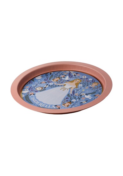 Tales Cinderella Desenli Yuvarlak Metal Tepsi, 37 Cm