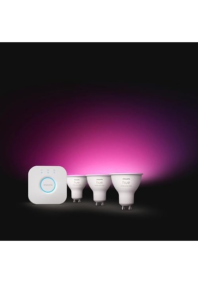 Philips Huewca 4.2w Gu10 Renkli Spot Akıllı Ampul 3'lü Başlangıç Seti