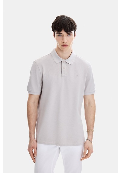 Backandbond Açık Gri Regular Fit Örme Polo Yaka Tişört