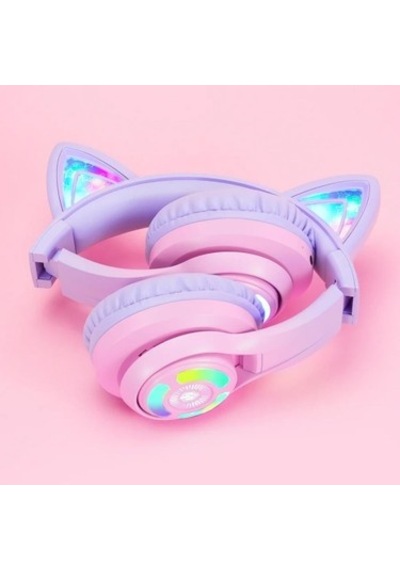İclever Kedi Kulaklı Led Işıklı Güvenli Ses Sınırlı 50 Saat Oynatma Süreli Bluetooth Çocuk