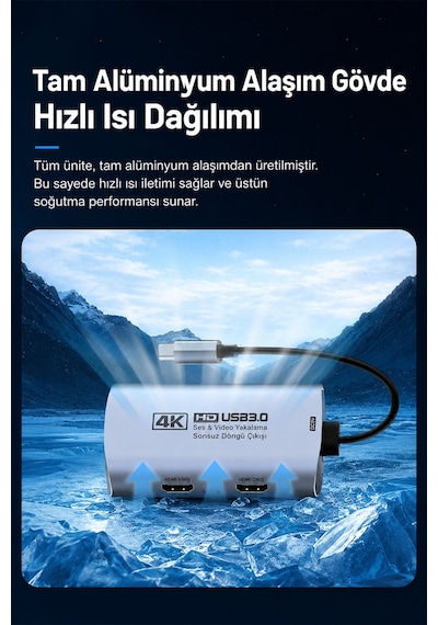 4k 60fps Video Yakalama Kartı, Usb 3.0 Hdmı Capture Card, 4k60 Geçiş Desteği, 1440p 144hz / 1080p 240hz, Ses Girişi Ve Mikrofon Çıkışı, Ps5, Xbox, Switch, Pc, Mac Uyumlu