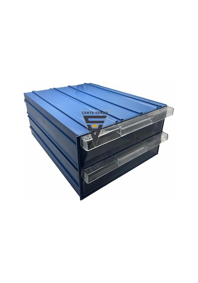 Sembol 512 Plastik Çift Çekmeceli Kutu 340x260x150mm 12 Adet