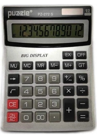 Puzzle Hesap Makinesi Pz-272s Gri - Siyah