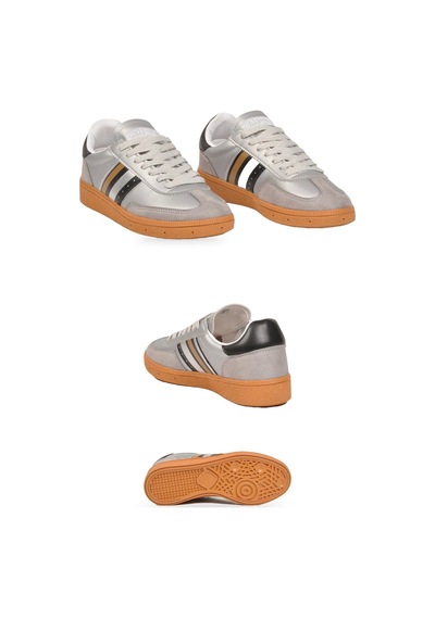 Grijak Gümüş-siyah Bağcıklı Hafif Esnek Rahat Tabanlı Unisex Yürüyüş Ve Spor Ayakkabı Sneaker 015 G