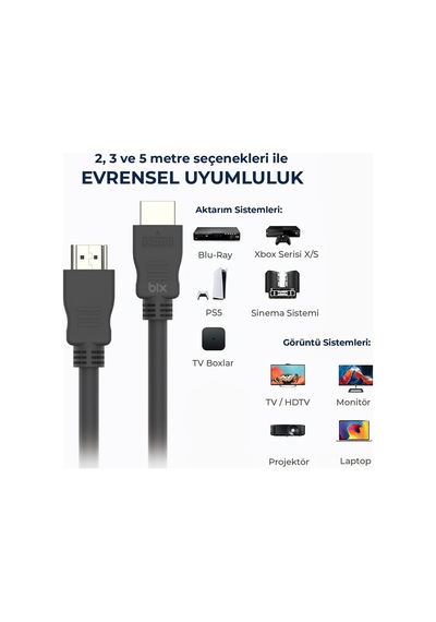 Nhd05 4k 60hz Yüksek Hızlı Hdmı & Ethernet Kablosu, 18gbps Veri Aktarım Hızı, Hdmı 2.0, Full Hd 3d Ready Teknolojisi, Pvc Kaplama, Bilgisayar Monitörü, Uhd Tv, Ps5, Ps4 Uyumlu 5 Metre Kablo