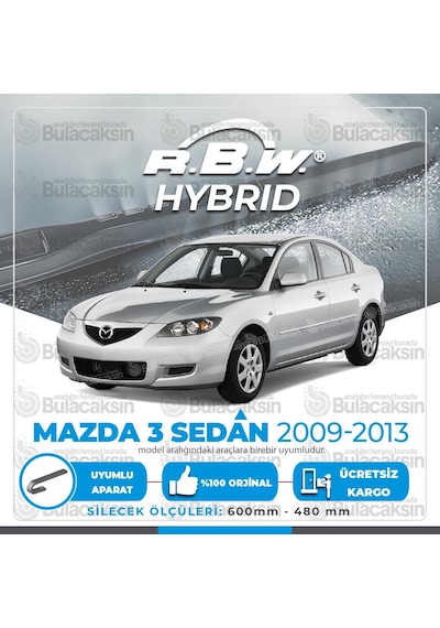 RBW Hybrid Mazda 3 Sedan 2009 - 2013 Ön Silecek Takımı