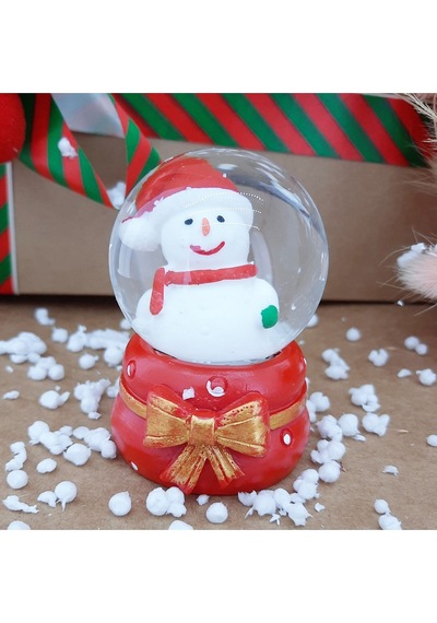 Dekoratif Yılbaşı Yeni Yıl Işıklı Noel Baba Ve Noel Ağacı 6'lı Set Kar Küre Işıklı Özel Tasarım 6 Cm Kar Küresi