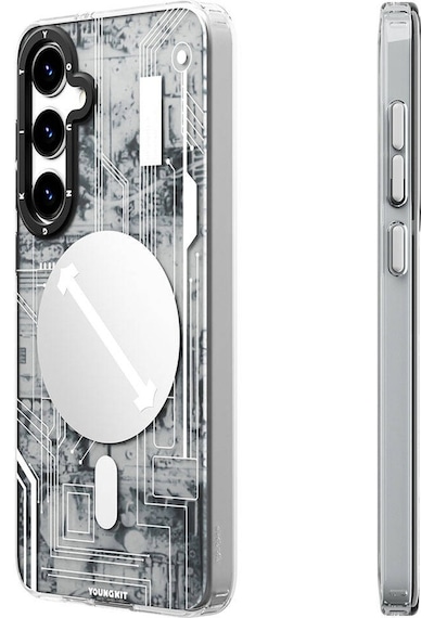 Galaxy S24 Uyumlu Kılıf Magsafe Şarj Özellikli Youngkit Technology Serisi Kapak Mavi