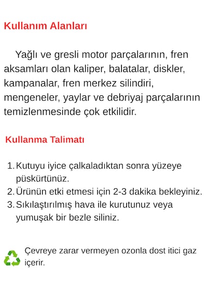 Fren Balata Ve Parça Temizleyici Sprey Yerli Üretim 1 Aksol Fren Balata Ve Parça Temizleyici Sprey Yerli Üretim