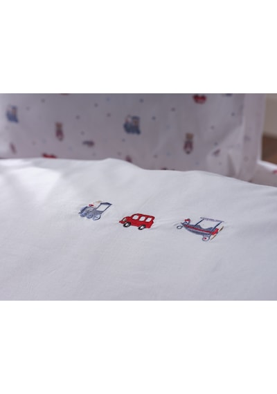 Nakışlı Bebek Nevresim Takımı Baby Car Bebek - Beyaz