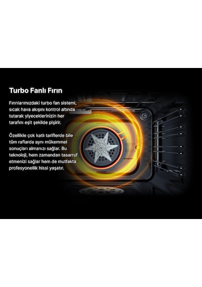 Tecna TF 604G Turbo Fanlı 4 Gözü Gazlı Ocaklı Tam Boy Fırın