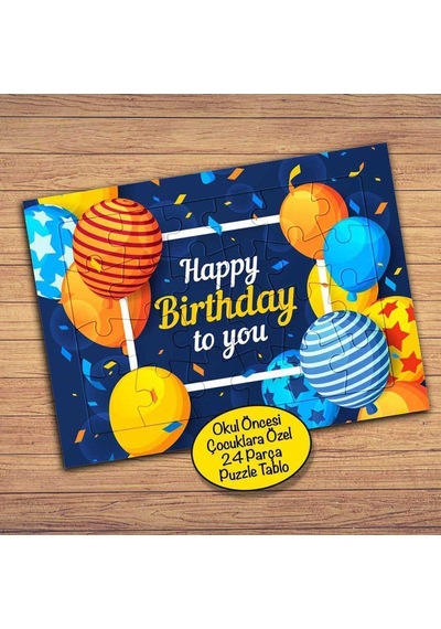 Happy Birthay To You Çocuklara Özel Puzzle Yapboz Tablo-2148038006