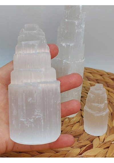 Selenit Taşı Üçlü Kule Set 6-10-15cm