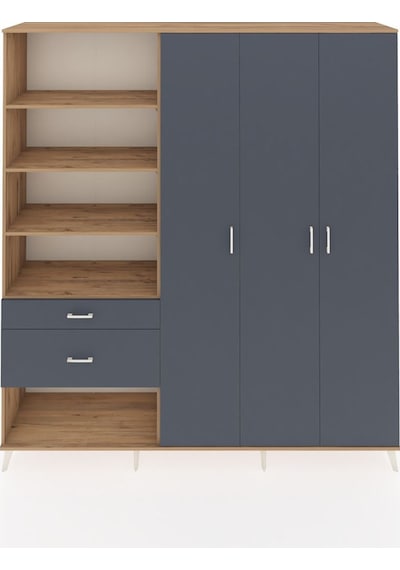 Hyperion Dolap 16 Raflı 2 Çekmeceli 3 Kapaklı 220x44x243 Çam-antrasit/antrasit Antrasıt/antrasıt Hyperion Dolap 16 Raflı 2 Çekmeceli 3 Kapaklı 220x44x243 Çam-antrasit/antrasit Antrasıt/antrasıt