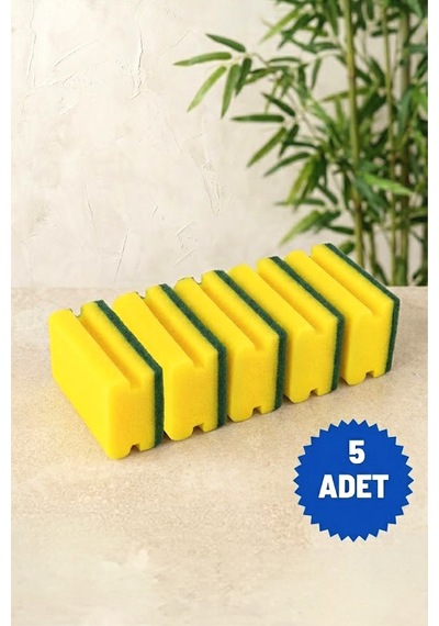 Myclean 5'li Oluklu Ekonomik Tırnak Korumalı Bulaşık Süngeri