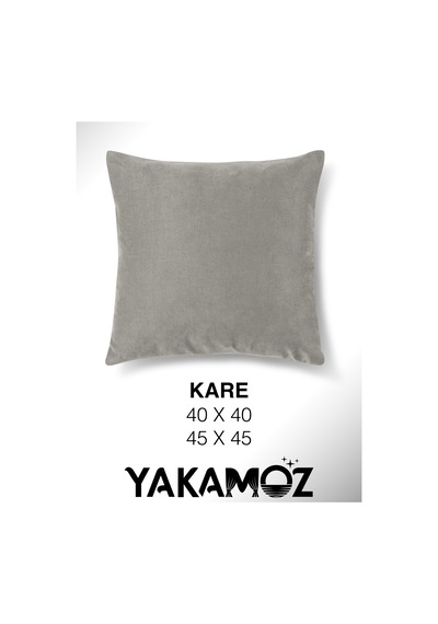 Ekru Renk Kırlent , Yastık Kılıfı Kadife Görünümlü Velvet Touch Serisi Ekru