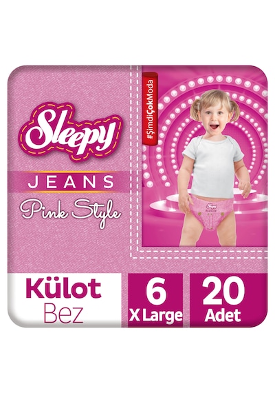 Sleepy Pink Jeans Külot Bez 6 Numara Xlarge 20 Adet