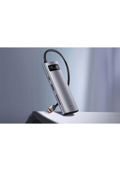 Baseus 100w 7in1 Çevirici Çoğaltıcı Adaptör, 3x Usb, 1x Type C, 1x 60hz Hdmı, 1x Tf-sd Girişli Hub