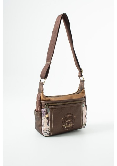 Baginn Amazing Ventis Kadın Postacı Çanta Retro Vegan Deri 27 18 Cm Suni Deri Omuz Çantası Çok Cepli Kahverengi