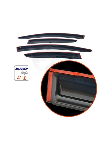 ŞüsCarOto Aksesuar Ford Focus 3 - 3.5 Sedan 2011-2017 Uyumlu Mugen Cam Rüzgarlığı Seti 4'lü