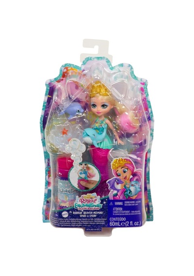 Görkemli Enchantimals Okyanus Krallığı Baloncuk Yapan Deniz Kızı Atlantia Bebek 17 Cm Ve Yunus Figürü, 3 Yaş Ve Üzeri Hft24