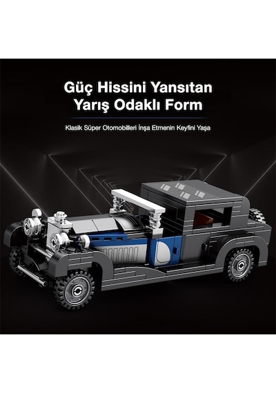 Reobrix Creator 814 Bugatti Type 41 Royale Klasik Araba Yaratıcı Yapı Blok Seti Building Blocks - 249 Parça