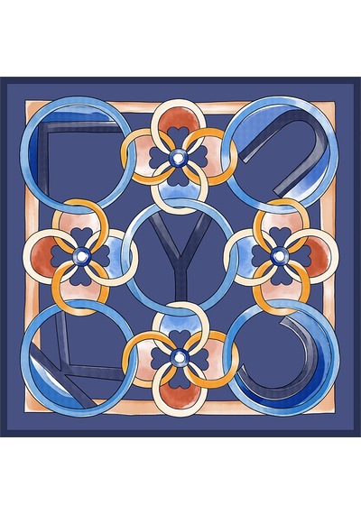 Deserto Fashion İpek Twill Eşarp 2026 Avantgarde Serisi Çift Taraflı İpek 90x90-2938 Çok Renkli
